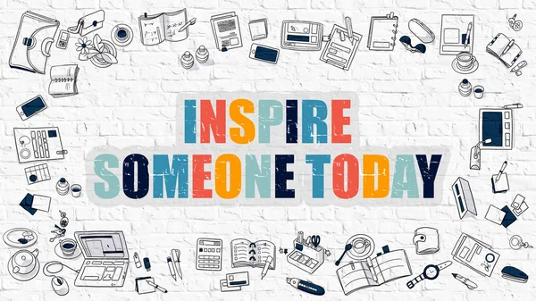Inspire alguém hoje em Multicolor. Design de doodle . — Fotografia de Stock