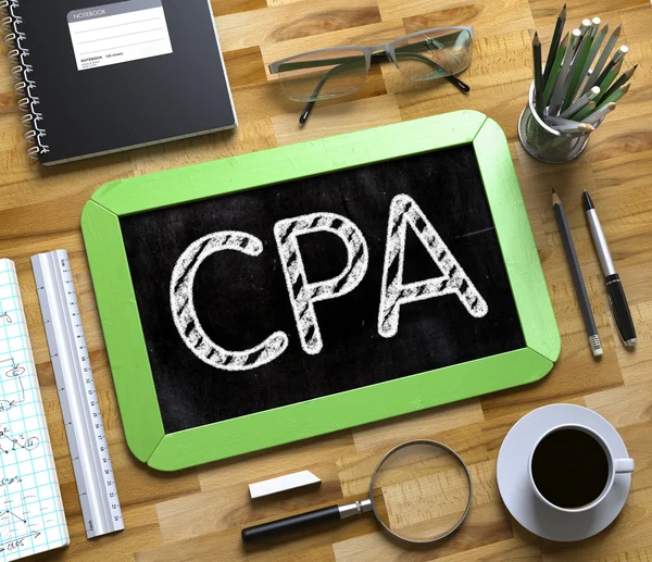 CPA-text på små Chalkboard. 3d. — Stockfoto