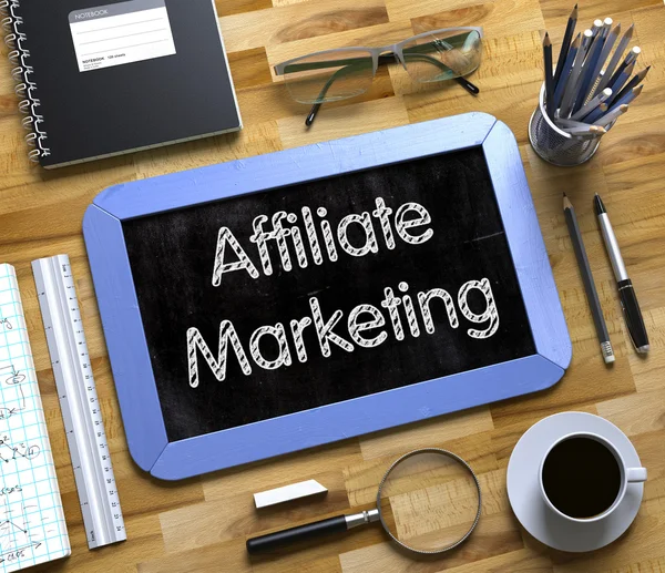 Affiliate Marketing Concept on Small Chalkboard. 3D. — Stock Photo, Image