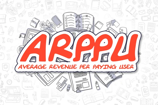ARPPU - Doodle Red Inscription. Concepto de negocio . — Foto de Stock