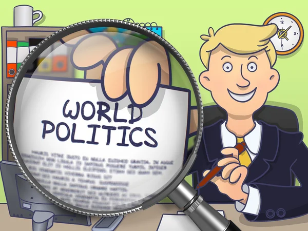Världspolitik genom linser. Doodle-design. — Stockfoto