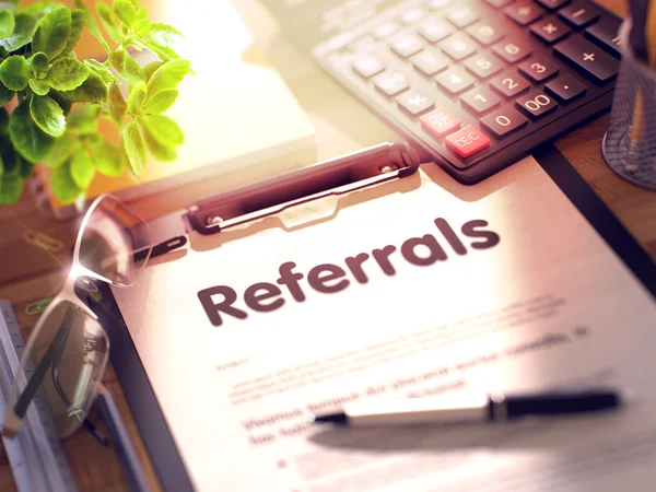 Clipboard with Referrals Concept. 3D. — Stock Photo, Image