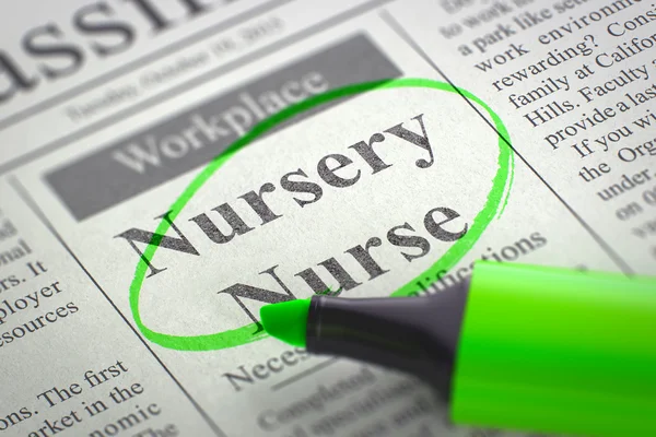 Nursery Nurse embauche maintenant. 3D . — Photo