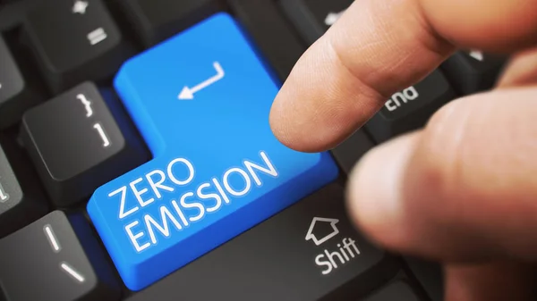 Handfingertaste ZERO EMISSION Key. — Stockfoto