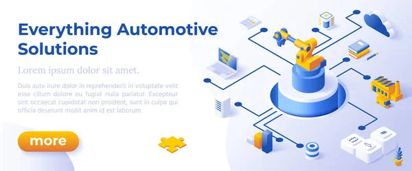 TUTTO SOLUZIONI AUTOMOTIVE - Modello di layout banner per lo sviluppo di siti Web e siti Web mobili. — Vettoriale Stock