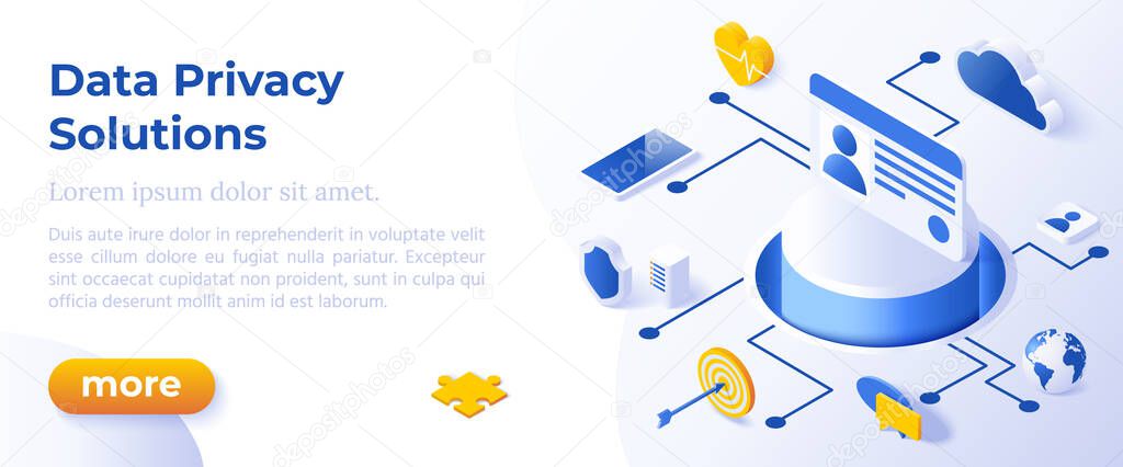 DATA PRIVACY - Banner Layout Template for Website and Mobile Website Development.