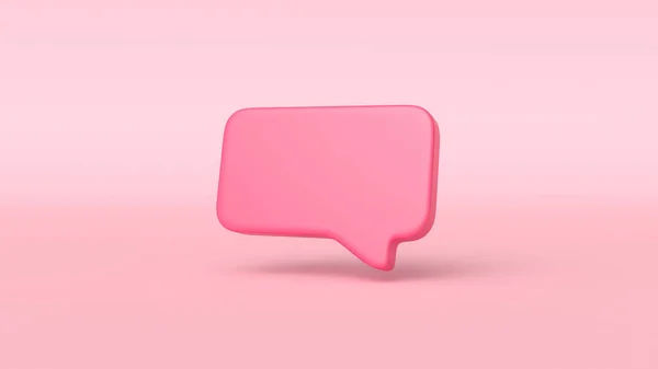 3D Minimal Red Chat Bubble on Pink Background. — Stock Photo, Image