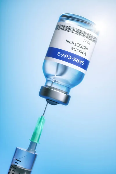 Impfstoff COVID-19 Medizinische Ampulle. — Stockfoto