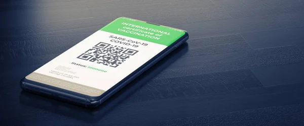COVID-19: Certificati verdi digitali sullo schermo dello smartphone. — Foto Stock
