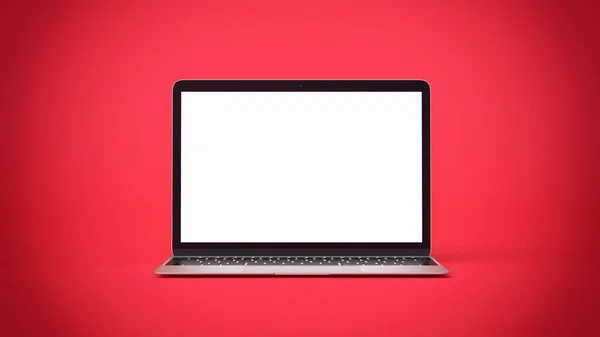 Laptop minimalista con pantalla en blanco. —  Fotos de Stock