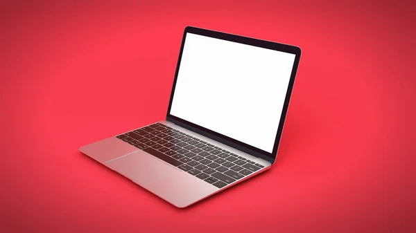 3D Rendering: Ilustração de Notebook Laptop Moderno Mock Up — Fotografia de Stock