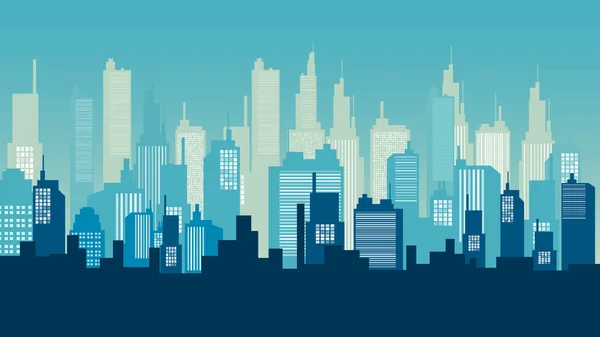 Vetor Urbano Cityscape Silhouette ilustração. — Vetor de Stock