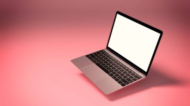 Boş Ekranlı Modern Dizüstü Bilgisayarın Modeli.