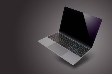 Siyah Ekranlı Modern Dizüstü Bilgisayarın Modeli.