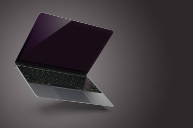 Siyah Ekranlı Modern Dizüstü Bilgisayarın Modeli.