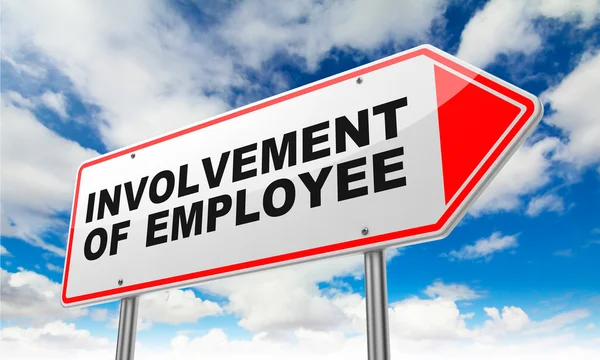 Involvement of Employee on Red Road Sign. — Stock Photo, Image