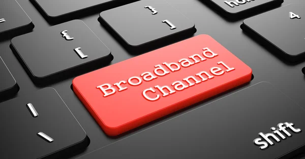 Broadband Channel on Red Keyboard Button. — Stock Photo, Image