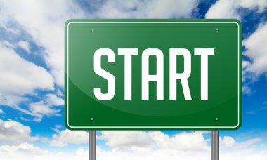 Yeşil Otoban tabelasını başlamak.