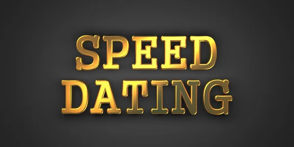 Speed dating. guld text på mörk bakgrund. — Stockfoto