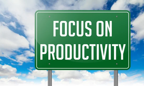 Focus on Productivity - Green Highway Signpost. — Stock Photo, Image