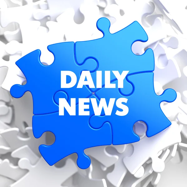 Daily News on Blue Puzzle. — Stock Photo, Image