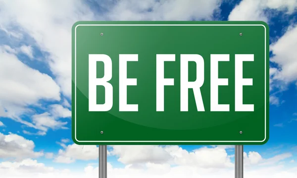 Be Free on Green Highway Signpost. — Stock Photo, Image