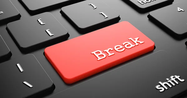 Break on Red Keyboard Button. — Stock Photo, Image