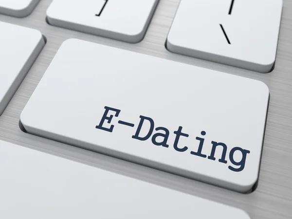 E-Dating pe tastatură buton . — Fotografie, imagine de stoc