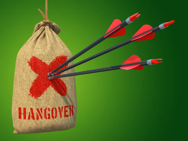 Hangover - Arrows Hit in Red Mark Target. — Stock Photo, Image