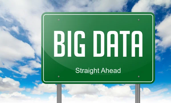 Big Data em Green Highway Signpost . — Fotografia de Stock