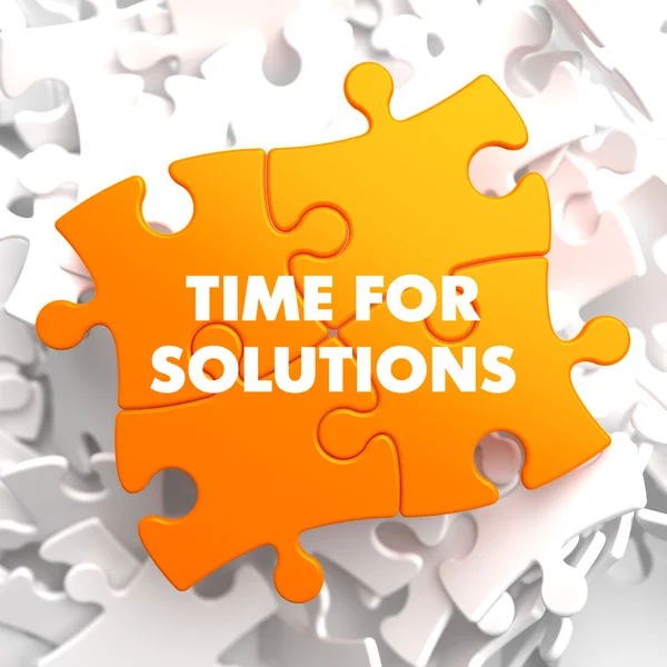 Time for Solutions on Orange Puzzle. — Stock Photo, Image