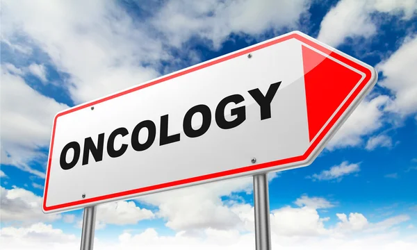 Oncología en Red Road Sign . —  Fotos de Stock
