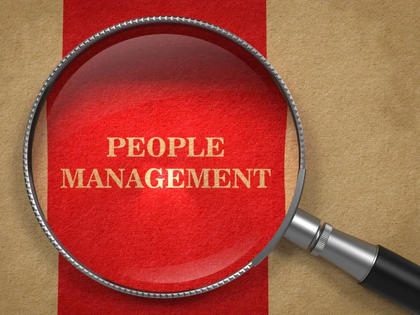Peoplemanagement door vergrootglas. — Stockfoto