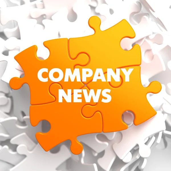 Company News on Orange Puzzle. — Stock Photo, Image