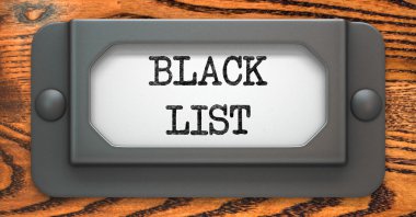 Kara liste kavramı üzerinde etiket tutucu.