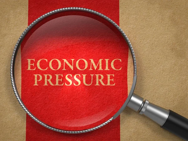 Economic Pressure through Magnifying Glass. — Stock Photo, Image