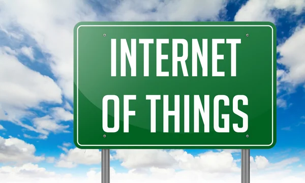 Internet of Things on Highway Signpost. — Stock Photo, Image