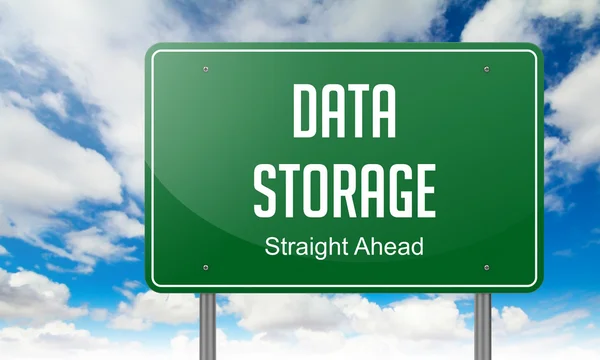 Data Storage on Highway Signpost. — Stock Photo, Image