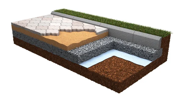 Tecnologia de pavimentação Deitado . — Fotografia de Stock