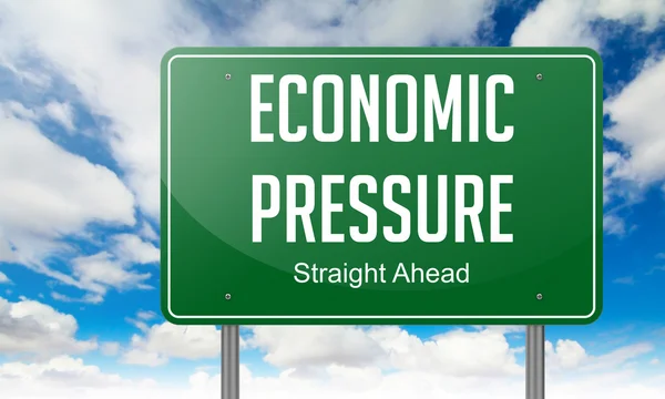 Economic Ppressure on Highway Signpost. — Stock Photo, Image