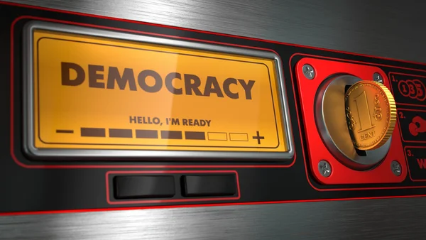 Democracy on Display of Red Vending Machine. — Stock Photo, Image