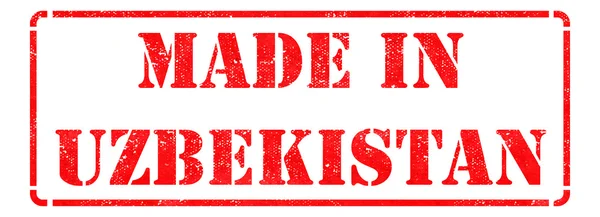 Made in Uzbekistan on Red Stamp. — Stock Photo, Image