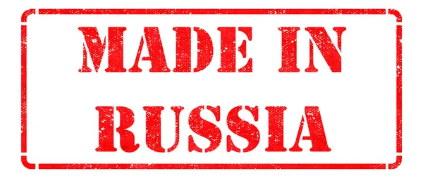 Made in Russia on Red Stamp. — Stock Photo, Image