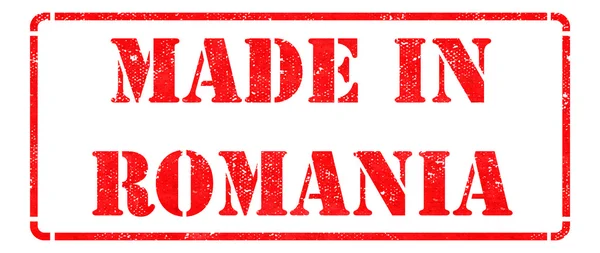 Made in Romania on Red Stamp. — Stock Photo, Image