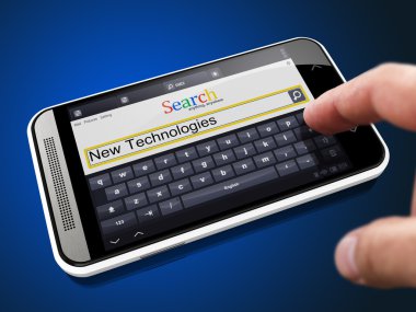 Yeni teknolojiler - smartphone cep telefonu ile arama dizesi.