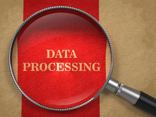 Data Processing through Magnifying Glass. — Stock Photo, Image