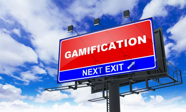 Gamification Inschrift auf roter Plakatwand. — Stockfoto