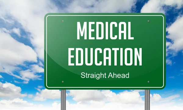 Medical Education on Highway Signpost. — Stock Photo, Image