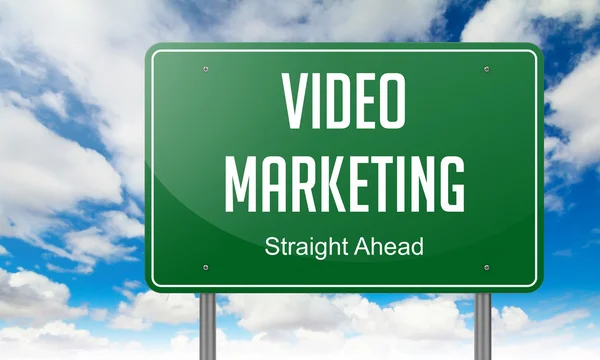 Video Marketing on Highway Signpost. — Stock Photo, Image