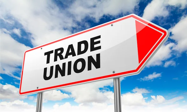 Trade Union on Red Road Sign. — Stock Photo, Image